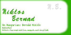 miklos bernad business card