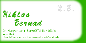 miklos bernad business card
